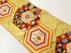 アンティーク　花亀甲模様織り出し袋帯(材料)